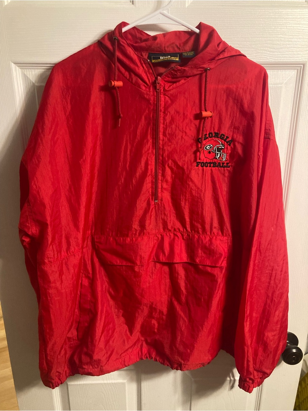 Georgia Football Red Hooded Windbreaker Pullover